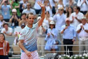 French Open - Richard Gasquet Gets Commemorative Trophy