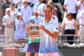 French Open - Richard Gasquet Gets Commemorative Trophy
