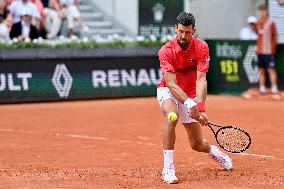 French Open - Novak Djokovic Defeats Corentin Moutet