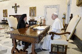Pope Leo XIV Meets Patriarch Bartholomew I - Vatican
