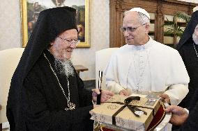 Pope Leo XIV Meets Patriarch Bartholomew I - Vatican