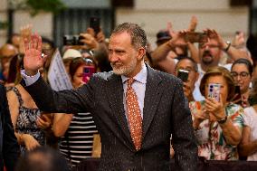 King Felipe VI Visits The Basilica Of Our Lady Of Sorrows - Granada