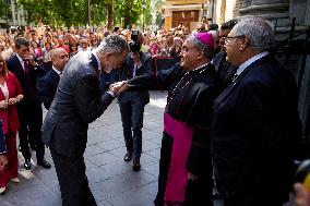 King Felipe VI Visits The Basilica Of Our Lady Of Sorrows - Granada