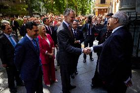 King Felipe VI Visits The Basilica Of Our Lady Of Sorrows - Granada