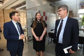 French Ambassador Gael Veyssiere visits language center in Dnipro