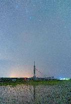 Starry Sky Over Rice Field - China