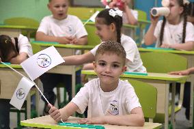 Last bell event at Kharkiv underground school