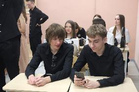Last bell event at Kharkiv underground school