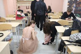 Last bell event at Kharkiv underground school