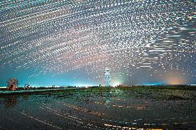 Paddy Rice Field Under The Starry Sky - China