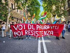 Demonstration Against The Security Decree - Rome