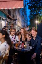 Atmosphere in paris bars after the PSG - Inter Milan match - Paris AJ