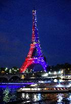 Eiffel Tower in the colors of Paris Saint-Germain - Paris