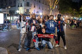 PSG Fans Celebrate Victory - UEFA Champions League Final - Paris