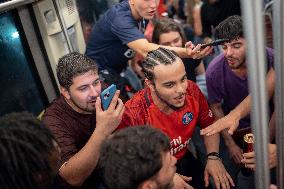 PSG Fans Celebrate Victory - UEFA Champions League Final - Paris