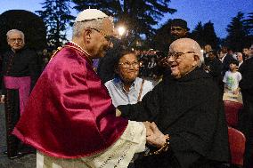 Pope Leo XIV at Rosary In The Vatican Gardens