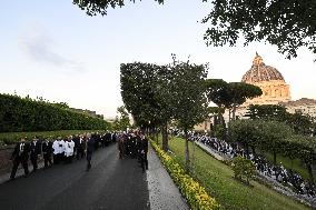 Pope Leo XIV at Rosary In The Vatican Gardens