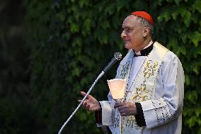 Pope Leo XIV at Rosary In The Vatican Gardens
