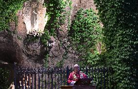 Pope Leo XIV at Rosary In The Vatican Gardens