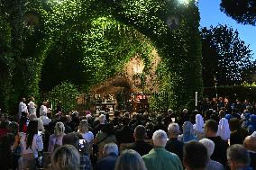 Pope Leo XIV at Rosary In The Vatican Gardens