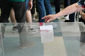 Polish Presidential Candidate Rafal Trzaskowski Votes - Warsaw