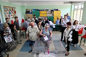 Polish Presidential Candidate Rafal Trzaskowski Votes - Warsaw