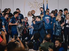 PSG team's players received at Elysee Palace - Paris