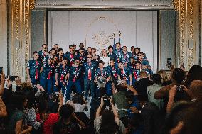 PSG team's players received at Elysee Palace - Paris