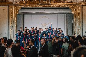 PSG team's players received at Elysee Palace - Paris