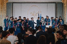 PSG team's players received at Elysee Palace - Paris