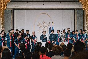 PSG team's players received at Elysee Palace - Paris