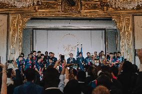PSG team's players received at Elysee Palace - Paris