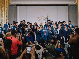 PSG team's players received at Elysee Palace - Paris
