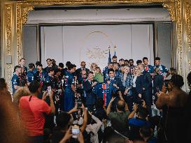 PSG team's players received at Elysee Palace - Paris