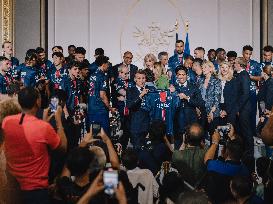 PSG team's players received at Elysee Palace - Paris
