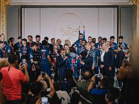 PSG team's players received at Elysee Palace - Paris
