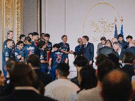 PSG team's players received at Elysee Palace - Paris