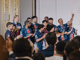PSG team's players received at Elysee Palace - Paris