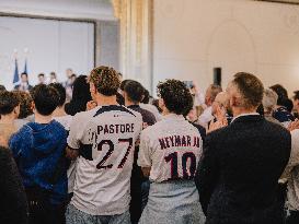 PSG team's players received at Elysee Palace - Paris
