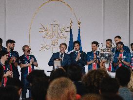 PSG team's players received at Elysee Palace - Paris