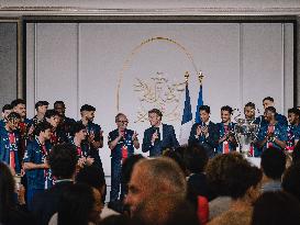 PSG team's players received at Elysee Palace - Paris