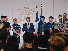 PSG team's players received at Elysee Palace - Paris