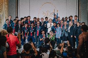 PSG team's players received at Elysee Palace - Paris