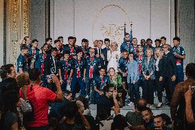 PSG team's players received at Elysee Palace - Paris
