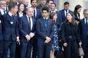 Ceremony at the Elysee for 2025 PSG UEFA Victory - Paris