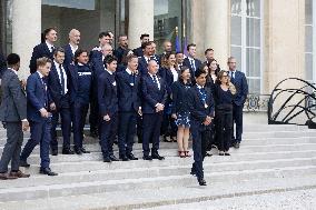Ceremony at the Elysee for 2025 PSG UEFA Victory - Paris