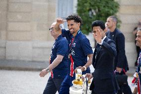 Ceremony at the Elysee for 2025 PSG UEFA Victory - Paris