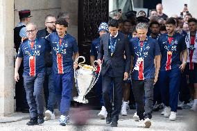 Ceremony at the Elysee for 2025 PSG UEFA Victory - Paris