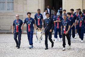 Ceremony at the Elysee for 2025 PSG UEFA Victory - Paris