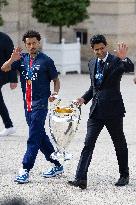 Ceremony at the Elysee for 2025 PSG UEFA Victory - Paris